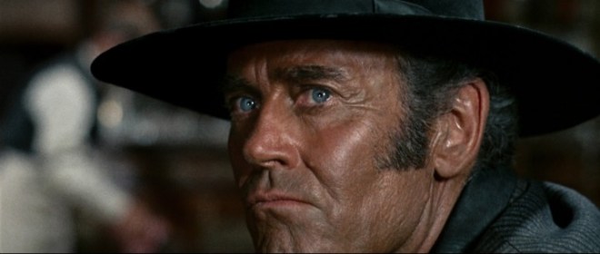Henry Fonda's blue eyes hide one of the most terrifying villains in the history of movies.